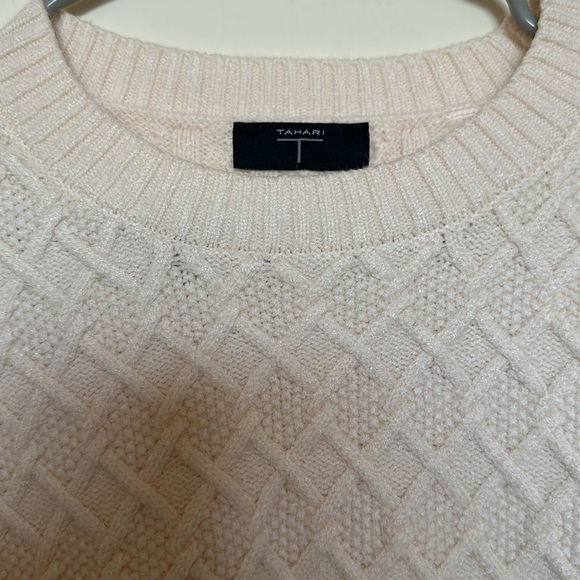 Tahari Thick Cable Knit Cream Sweater - Picture 3 of 4